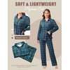 image:imageEkouaer Womens Pajama Sets Button Down Pjs Sets Soft Long Sleeve Sleepwear Button Up Loungewear with Pockets SXXLBlue and Green Plaid