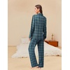 image:imageEkouaer Womens Pajama Sets Button Down Pjs Sets Soft Long Sleeve Sleepwear Button Up Loungewear with Pockets SXXLBlue and Green Plaid