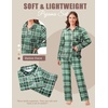 image:imageEkouaer Womens Pajama Sets Button Down Pjs Sets Soft Long Sleeve Sleepwear Button Up Loungewear with Pockets SXXLPink and Green Plaid