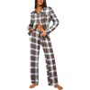 image:imageEkouaer Womens Pajama Sets Button Down Pjs Sets Soft Long Sleeve Sleepwear Button Up Loungewear with Pockets SXXLRed and Blue Plaid