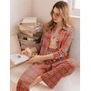 image:imageEkouaer Womens Pajama Sets Button Down Pjs Sets Soft Long Sleeve Sleepwear Button Up Loungewear with Pockets SXXLRed and Pink Plaid