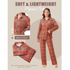 image:imageEkouaer Womens Pajama Sets Button Down Pjs Sets Soft Long Sleeve Sleepwear Button Up Loungewear with Pockets SXXLRed and Pink Plaid