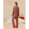 image:imageEkouaer Womens Pajama Sets Button Down Pjs Sets Soft Long Sleeve Sleepwear Button Up Loungewear with Pockets SXXLRed and Pink Plaid