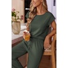 image:imageEkouaer Womens Pajama Sets Cap Sleeve Sleepwear Tops and Long Pants Comfy Pjs 2 Piece Lounge Set with Pockets SXXLArmy Green1