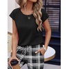 image:imageEkouaer Womens Pajama Sets Cap Sleeve Sleepwear Tops and Long Pants Comfy Pjs 2 Piece Lounge Set with Pockets SXXLBlack Plaid