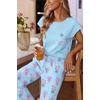 image:imageEkouaer Womens Pajama Sets Cap Sleeve Sleepwear Tops and Long Pants Comfy Pjs 2 Piece Lounge Set with Pockets SXXLBlue Bouquets