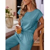 image:imageEkouaer Womens Pajama Sets Cap Sleeve Sleepwear Tops and Long Pants Comfy Pjs 2 Piece Lounge Set with Pockets SXXLBlue Green