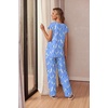 image:imageEkouaer Womens Pajama Sets Cap Sleeve Sleepwear Tops and Long Pants Comfy Pjs 2 Piece Lounge Set with Pockets SXXLBlue Orchid Clusters