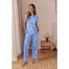image:imageEkouaer Womens Pajama Sets Cap Sleeve Sleepwear Tops and Long Pants Comfy Pjs 2 Piece Lounge Set with Pockets SXXLBlue Orchid Clusters