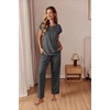 image:imageEkouaer Womens Pajama Sets Cap Sleeve Sleepwear Tops and Long Pants Comfy Pjs 2 Piece Lounge Set with Pockets SXXLDeep Grey