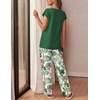 image:imageEkouaer Womens Pajama Sets Cap Sleeve Sleepwear Tops and Long Pants Comfy Pjs 2 Piece Lounge Set with Pockets SXXLGreen Hawaii Trees