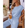 image:imageEkouaer Womens Pajama Sets Cap Sleeve Sleepwear Tops and Long Pants Comfy Pjs 2 Piece Lounge Set with Pockets SXXLLight Blue