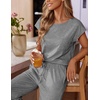 image:imageEkouaer Womens Pajama Sets Cap Sleeve Sleepwear Tops and Long Pants Comfy Pjs 2 Piece Lounge Set with Pockets SXXLLight Grey