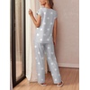 image:imageEkouaer Womens Pajama Sets Cap Sleeve Sleepwear Tops and Long Pants Comfy Pjs 2 Piece Lounge Set with Pockets SXXLLight Grey Stars