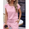 image:imageEkouaer Womens Pajama Sets Cap Sleeve Sleepwear Tops and Long Pants Comfy Pjs 2 Piece Lounge Set with Pockets SXXLLight Pink