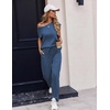 image:imageEkouaer Womens Pajama Sets Cap Sleeve Sleepwear Tops and Long Pants Comfy Pjs 2 Piece Lounge Set with Pockets SXXLNavy Blue Dots