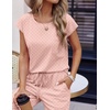 image:imageEkouaer Womens Pajama Sets Cap Sleeve Sleepwear Tops and Long Pants Comfy Pjs 2 Piece Lounge Set with Pockets SXXLPink Dots