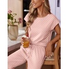 image:imageEkouaer Womens Pajama Sets Cap Sleeve Sleepwear Tops and Long Pants Comfy Pjs 2 Piece Lounge Set with Pockets SXXLPink Dots