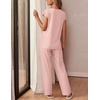 image:imageEkouaer Womens Pajama Sets Cap Sleeve Sleepwear Tops and Long Pants Comfy Pjs 2 Piece Lounge Set with Pockets SXXLPink Dots