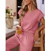 image:imageEkouaer Womens Pajama Sets Cap Sleeve Sleepwear Tops and Long Pants Comfy Pjs 2 Piece Lounge Set with Pockets SXXLPurple Red