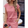 image:imageEkouaer Womens Pajama Sets Cap Sleeve Sleepwear Tops and Long Pants Comfy Pjs 2 Piece Lounge Set with Pockets SXXLPurple Red