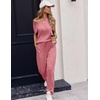 image:imageEkouaer Womens Pajama Sets Cap Sleeve Sleepwear Tops and Long Pants Comfy Pjs 2 Piece Lounge Set with Pockets SXXLPurple Red