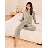 image:imageEkouaer Womens Pajama Sets Long Sleeve Ribbed Knit Lounge Set Button Down Soft 2 Piece Pjs With PocketsChampagne