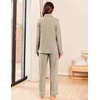 image:imageEkouaer Womens Pajama Sets Long Sleeve Ribbed Knit Lounge Set Button Down Soft 2 Piece Pjs With PocketsChampagne