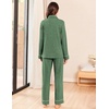 image:imageEkouaer Womens Pajama Sets Long Sleeve Ribbed Knit Lounge Set Button Down Soft 2 Piece Pjs With PocketsGreen