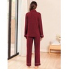 image:imageEkouaer Womens Pajama Sets Long Sleeve Ribbed Knit Lounge Set Button Down Soft 2 Piece Pjs With PocketsWine Red