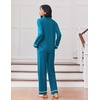 image:imageEkouaer Womens Pajama Sets Long Sleeve Sleepwear Soft Button Down Pjs 2 Piece Loungewear witn Pants SXXLBlue Green