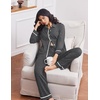 image:imageEkouaer Womens Pajama Sets Long Sleeve Sleepwear Soft Button Down Pjs 2 Piece Loungewear witn Pants SXXLDark Grey