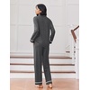 image:imageEkouaer Womens Pajama Sets Long Sleeve Sleepwear Soft Button Down Pjs 2 Piece Loungewear witn Pants SXXLDark Grey