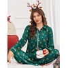 image:imageEkouaer Womens Pajama Sets Long Sleeve Sleepwear Soft Button Down Pjs 2 Piece Loungewear witn Pants SXXLGreen Elk