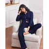 image:imageEkouaer Womens Pajama Sets Long Sleeve Sleepwear Soft Button Down Pjs 2 Piece Loungewear witn Pants SXXLNavy