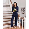 image:imageEkouaer Womens Pajama Sets Long Sleeve Sleepwear Soft Button Down Pjs 2 Piece Loungewear witn Pants SXXLNavy