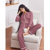 image:imageEkouaer Womens Pajama Sets Long Sleeve Sleepwear Soft Button Down Pjs 2 Piece Loungewear witn Pants SXXLOld Rose
