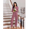 image:imageEkouaer Womens Pajama Sets Long Sleeve Sleepwear Soft Button Down Pjs 2 Piece Loungewear witn Pants SXXLOld Rose