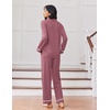 image:imageEkouaer Womens Pajama Sets Long Sleeve Sleepwear Soft Button Down Pjs 2 Piece Loungewear witn Pants SXXLOld Rose