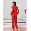 image:imageEkouaer Womens Pajama Sets Long Sleeve Sleepwear Soft Button Down Pjs 2 Piece Loungewear witn Pants SXXLRed