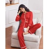 image:imageEkouaer Womens Pajama Sets Long Sleeve Sleepwear Soft Button Down Pjs 2 Piece Loungewear witn Pants SXXLRed