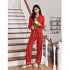 image:imageEkouaer Womens Pajama Sets Long Sleeve Sleepwear Soft Button Down Pjs 2 Piece Loungewear witn Pants SXXLRed
