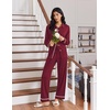 image:imageEkouaer Womens Pajama Sets Long Sleeve Sleepwear Soft Button Down Pjs 2 Piece Loungewear witn Pants SXXLWine Red