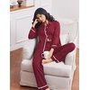 image:imageEkouaer Womens Pajama Sets Long Sleeve Sleepwear Soft Button Down Pjs 2 Piece Loungewear witn Pants SXXLWine Red