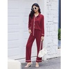 image:imageEkouaer Womens Pajama Sets Long Sleeve Sleepwear Soft Button Down Pjs 2 Piece Loungewear witn Pants SXXLWine Red