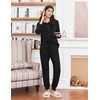 image:imageEkouaer Womens Pajamas Long Sleeve Jogger Sets Comfy Pjs Soft Loungewear 2 Piece Lounge Sets with Pockets SXXLBlack