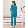 image:imageEkouaer Womens Pajamas Long Sleeve Jogger Sets Comfy Pjs Soft Loungewear 2 Piece Lounge Sets with Pockets SXXLBlue Green