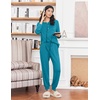 image:imageEkouaer Womens Pajamas Long Sleeve Jogger Sets Comfy Pjs Soft Loungewear 2 Piece Lounge Sets with Pockets SXXLBlue Green