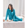 image:imageEkouaer Womens Pajamas Long Sleeve Jogger Sets Comfy Pjs Soft Loungewear 2 Piece Lounge Sets with Pockets SXXLBlue Green