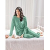 image:imageEkouaer Womens Pajamas Long Sleeve Jogger Sets Comfy Pjs Soft Loungewear 2 Piece Lounge Sets with Pockets SXXLGreen